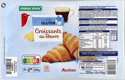 Croissants au beurre sans gluten x 2