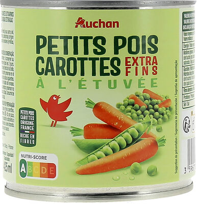 Petits pois extra-fins et jeunes carottes à l'étuvée