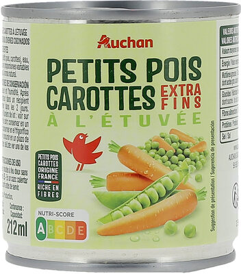 Petits pois extra-fins et jeunes carottes à l'étuvée