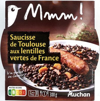 Saucisse de Toulouse et lentilles vertes de France