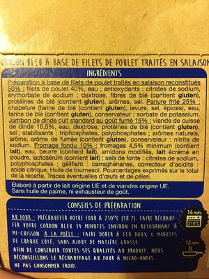 Cordons bleus Poulet x10 ingredients label