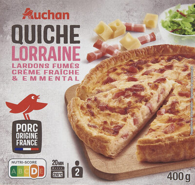 QUICHE LORRAINE, lardons fumés, crème fraîche, emmental