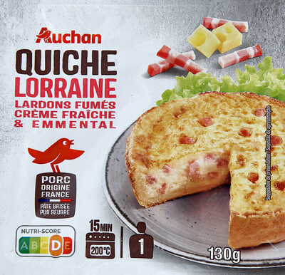 Quiche lorraineLardons fumés, crème fraîche, emmental