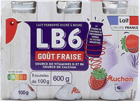 Lait fermenté sucré à boire LB6 goût fraisesource de calciumSource de vitamines D et B6