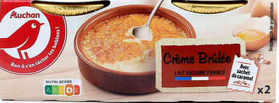 Crème brûlée saveur vanille avec sachet d'éclats de caramel