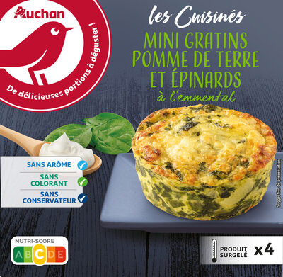 Mini gratins pomme de terre et épinard crème fraîche et emmental