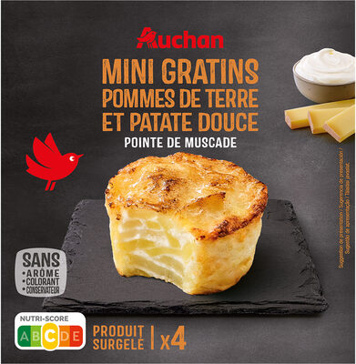 Mini gratin de pomme de terre et de patate douce à la crème fraîche pointe de muscade