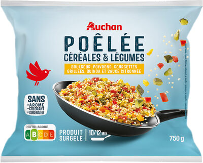 Poêlée céréales et légumes sauce citronnée boulgour+ poivrons+ courgettes grillées + quinoa
