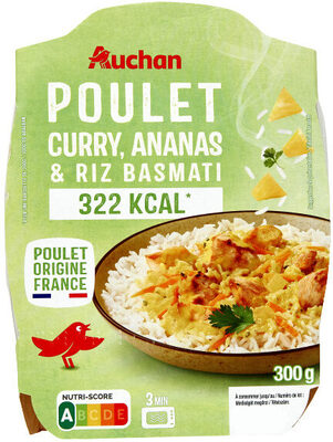 POULET CURRY ANANAS et RIZ BASMATI front packaging