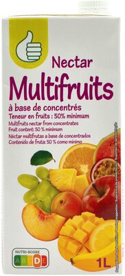Nectar multifruits à base de concentrés - Teneur en fruits : 50% minimum front packaging