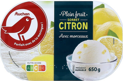 Plein fruit sorbet citron avec morceaux