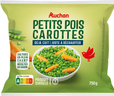 Petits pois et carottes déjà cuit front packaging