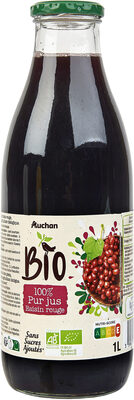 100% pur jus raisin rouge BIO - sans sucres ajoutés* front packaging