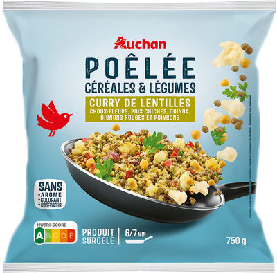 Curry de lentilles, céréales et légumes