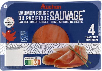 Saumon rouge du Pacifique fumé au bois de hêtre - sauvage - MSC front packaging