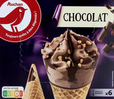 Auchan cone chocolat x6 445g