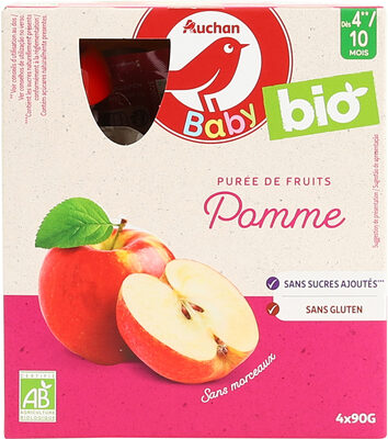 Auchan Baby Bio - Purée de fruits - Pomme