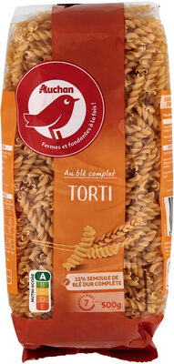 Pâtes au blé complet : spaghetti, coquillettes, penne, torti.