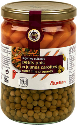 Petits pois extra fins et jeunes carottes à l'étuvée aux petits oignons