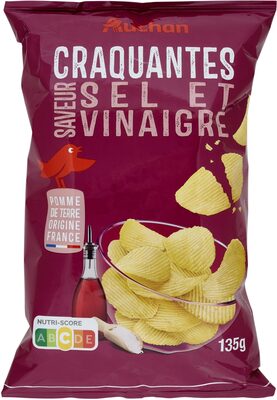 Auchan craquantes saveur sel et vinaigre front packaging