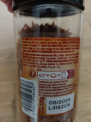 Oignon frit ingredients label