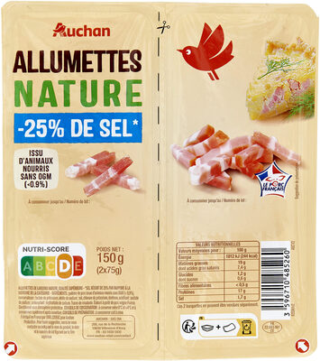 Allumettes nature -25% de sel*