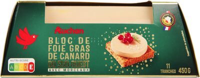 Bloc de foie gras de canard du Sud-Ouest avec morceaux