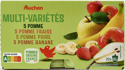 Spécialité de fruits et compotes panachés allégées en sucres* (4 parfums)*30% de sucre en moins qu'une compote classique front packaging