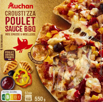 CROUSTI'ZZA POULET SAUCE BBQPâte épaisse et moelleuse