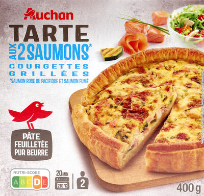 TARTE AUX 2 SAUMONS*, courgettes grillées*saumon rose du Pacifique et saumon fumé front packaging