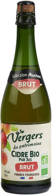 Cidre BIO pur jus brut - Vergers du patrimoine