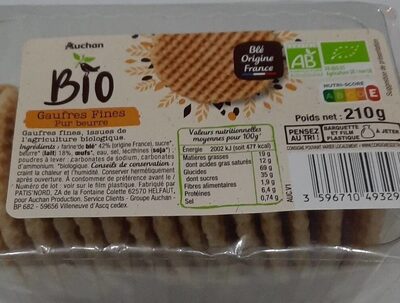 Gaufres fines pur beurre front packaging