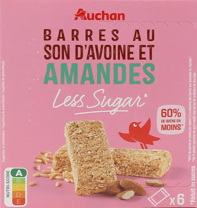 Barre de son d'avoine et amandes front packaging