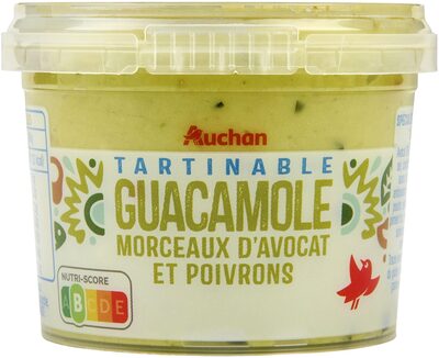 Guacamole - morceaux d'avocat et poivron front packaging
