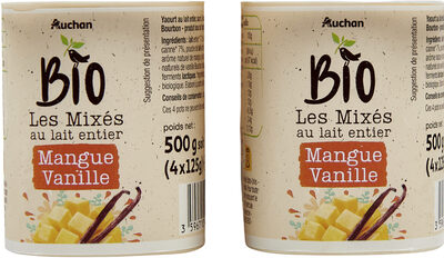 Yaourt mixé mangue vanille bio