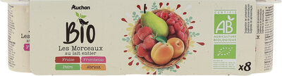Yaourt aux fruits avec morceaux biologique (fraise, abricot, poire, framboise)
