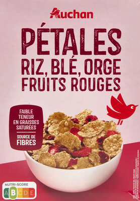 Pétales riz blé orge fruits rouges