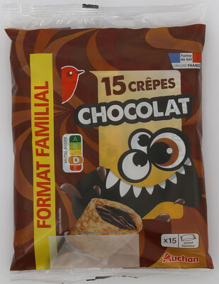 AUCHAN CREPES FOURREES CHOCOLAT X15 Format familial 480G