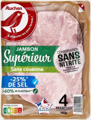 Jambon supérieur sans couenne, sans nitrite