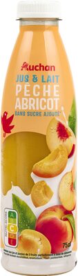 JUS et LAIT PÊCHE ABRICOT front packaging