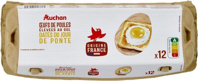Auchan oeufs dates du jour de ponte sol x12