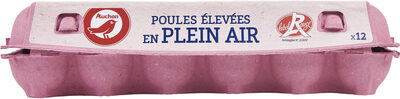 Auchan oeufs ppa poule elevee en plein air sans ogm label rouge x12