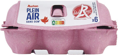 Auchan oeufs ppa poule elevee en plein air sans ogm label rouge x6