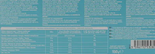 Kidy Double Choc nutrition facts table