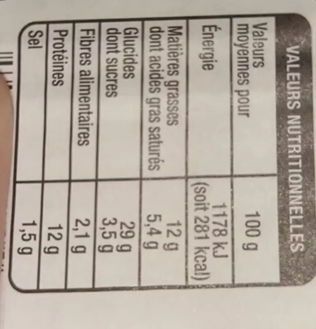 CROQUE À POÊLER CLASSIQUEFROMAGE FONDU et JAMBON nutrition facts table