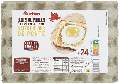 Oeufs de poules au sol, dates du jour de ponte x24