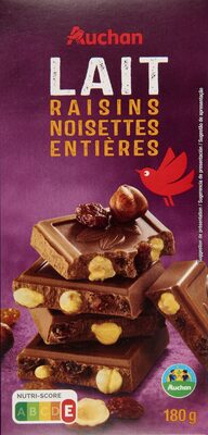 Lait raisins noisettes entieres