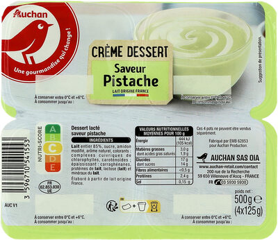 Crème dessert saveur pistache