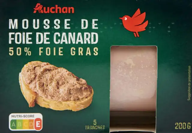 Mousse de foie de canard 50% de foie gras de canard front packaging