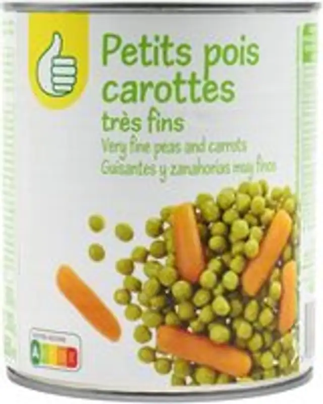 Petits pois très fins et carottes à l'étuvée